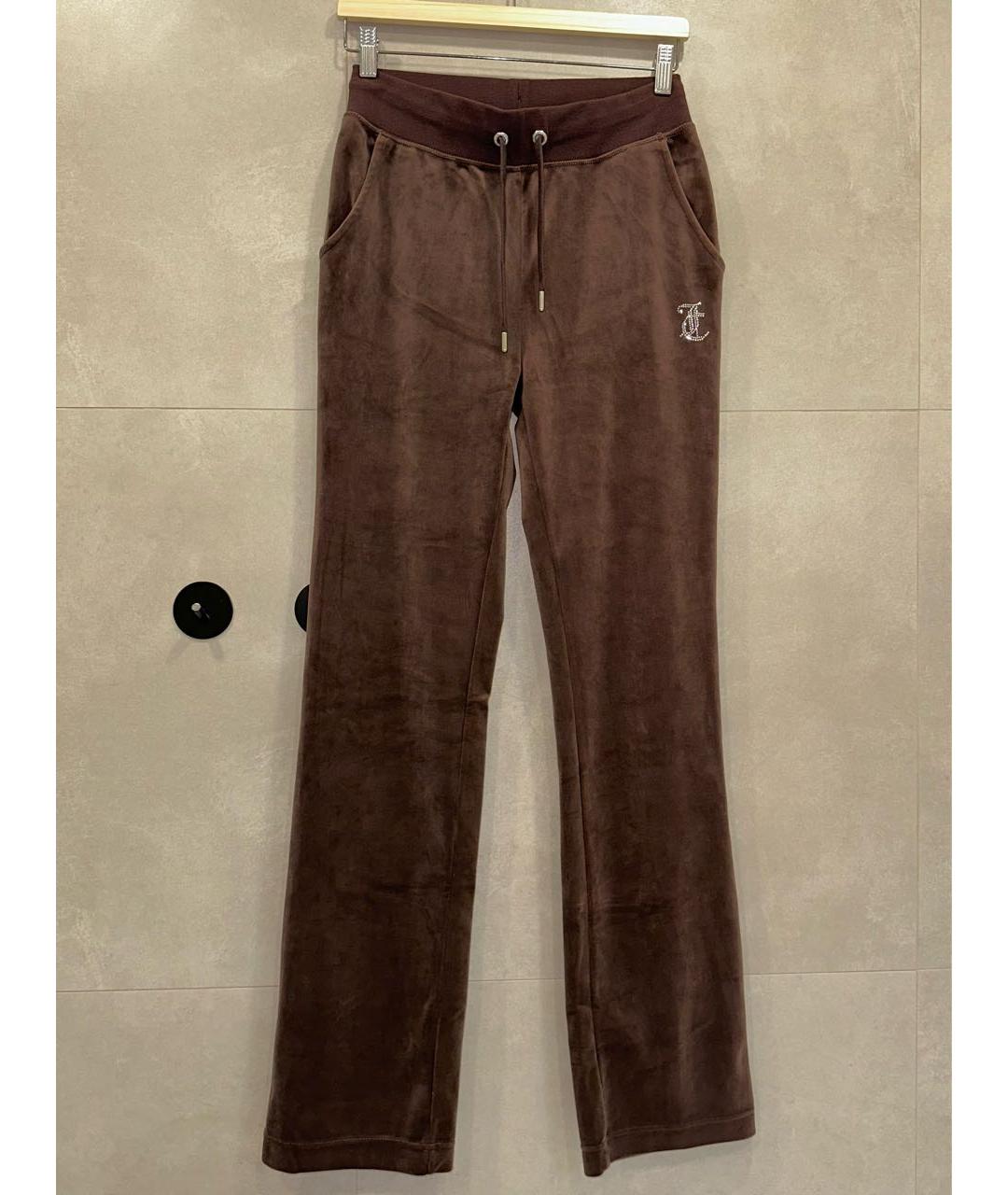 JUICY COUTURE Коричневый велюровый костюм с брюками, фото 3