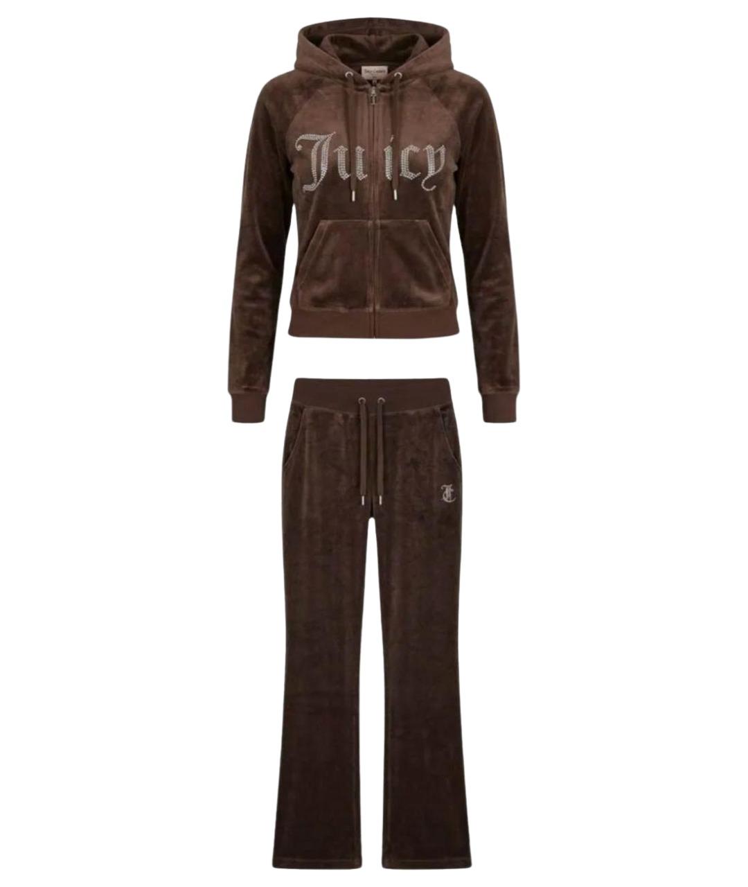 JUICY COUTURE Коричневый велюровый костюм с брюками, фото 1