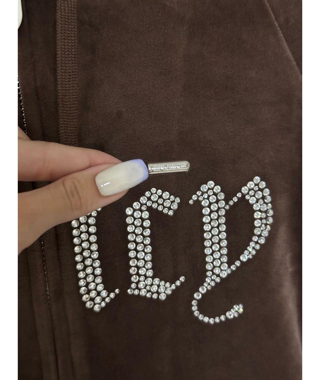 JUICY COUTURE Коричневый велюровый костюм с брюками, фото 6
