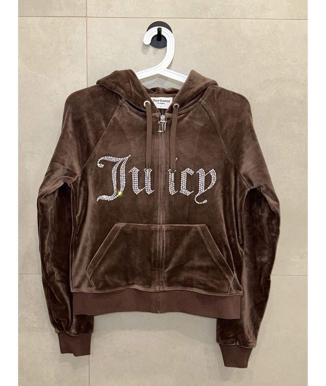 JUICY COUTURE Коричневый велюровый костюм с брюками, фото 2
