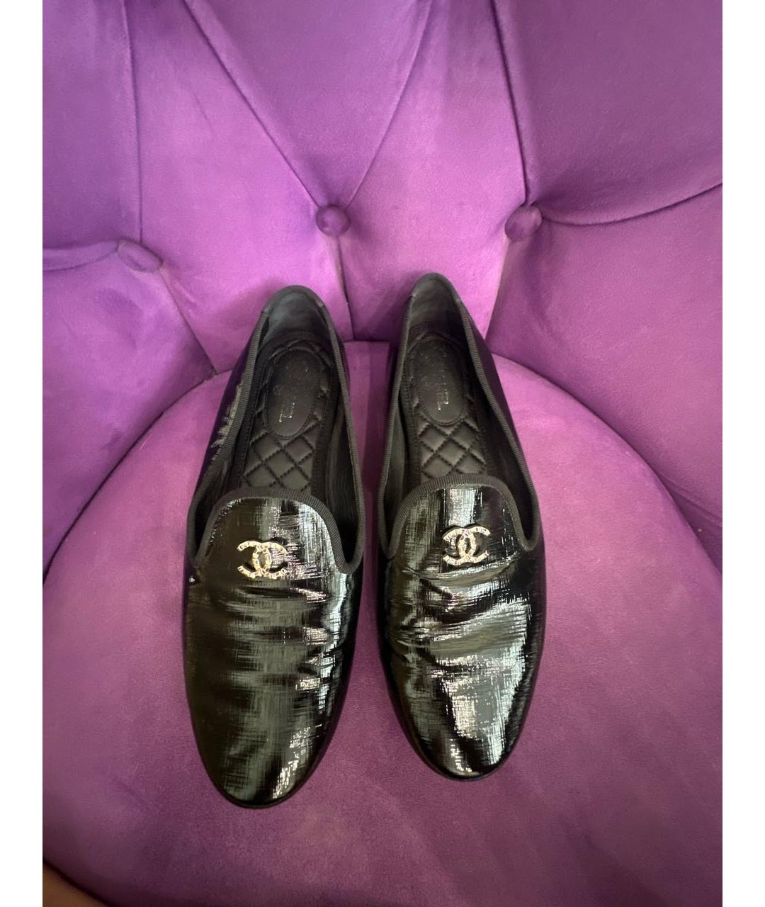 CHANEL Черные кожаные балетки, фото 3
