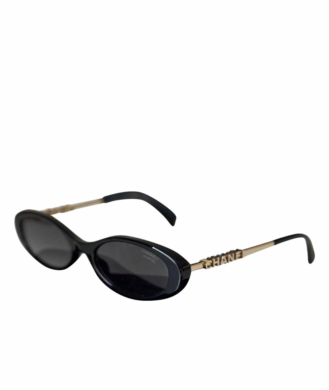 CHANEL Золотые металлические солнцезащитные очки, фото 1