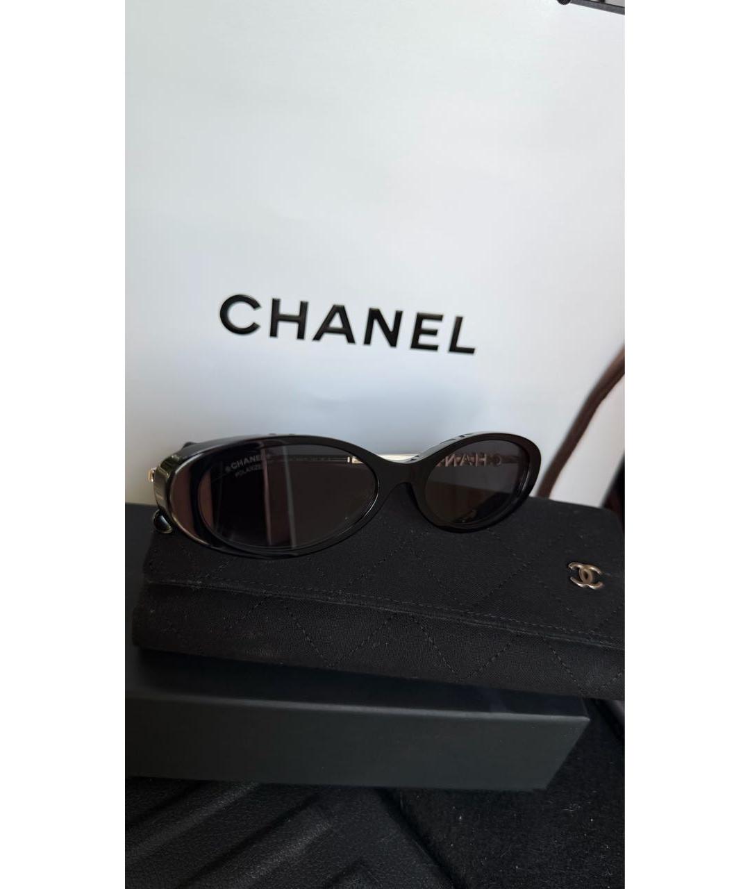 CHANEL Золотые металлические солнцезащитные очки, фото 5
