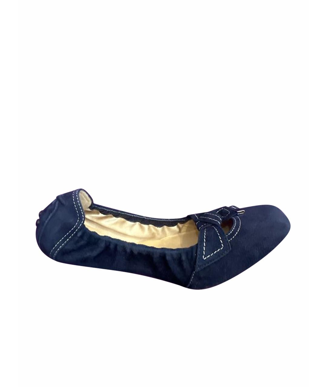 TOD'S Синие замшевые балетки, фото 1