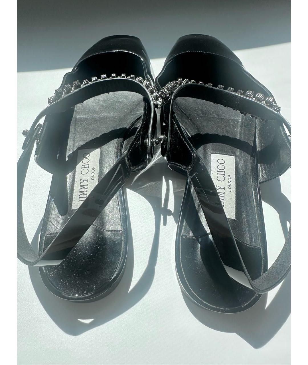 JIMMY CHOO Черные балетки из лакированной кожи, фото 5