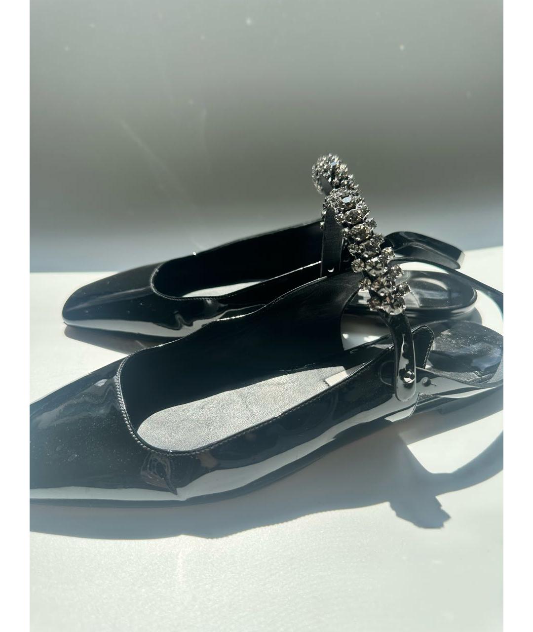 JIMMY CHOO Черные балетки из лакированной кожи, фото 4
