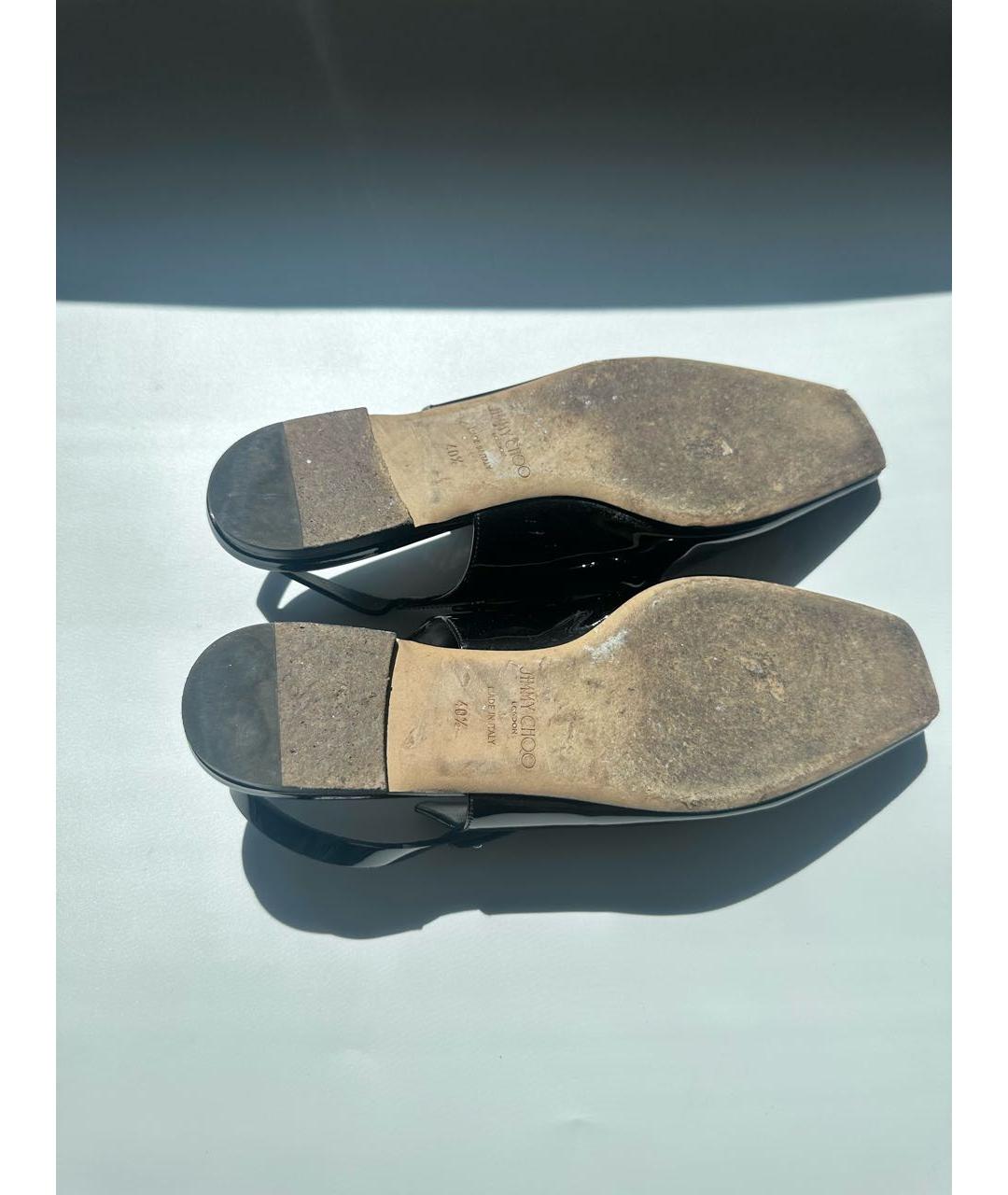 JIMMY CHOO Черные балетки из лакированной кожи, фото 7