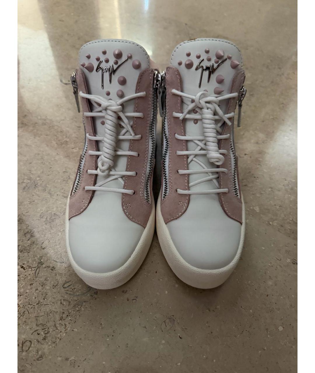 CHRISTIAN LOUBOUTIN Розовые кожаные кеды, фото 2