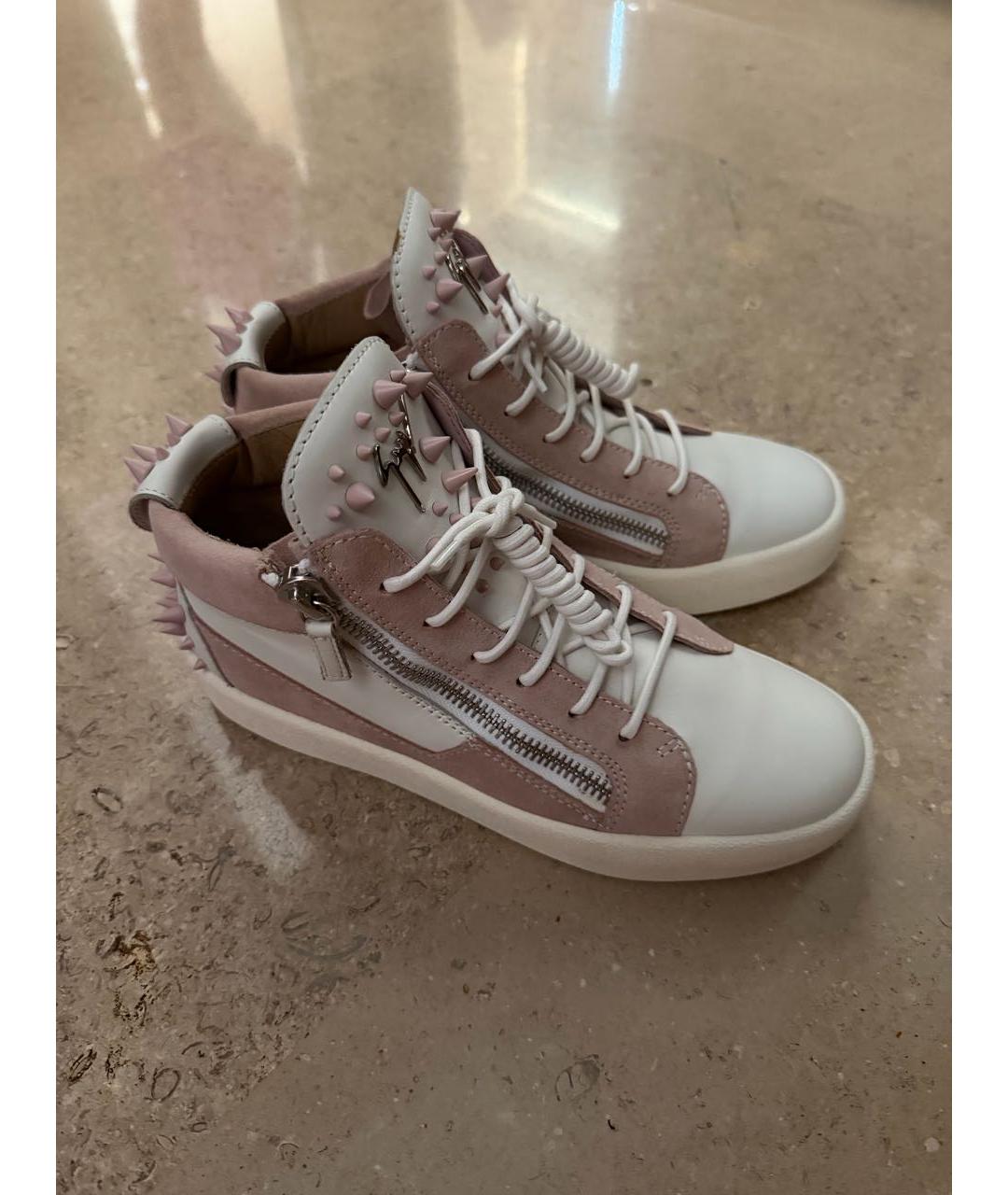 CHRISTIAN LOUBOUTIN Розовые кожаные кеды, фото 5