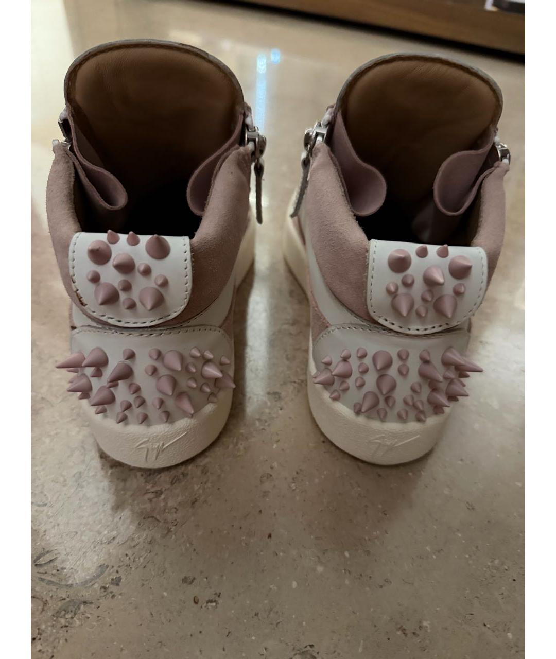 CHRISTIAN LOUBOUTIN Розовые кожаные кеды, фото 3