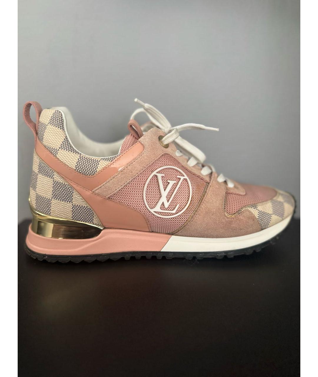 LOUIS VUITTON Розовые кожаные кроссовки, фото 5