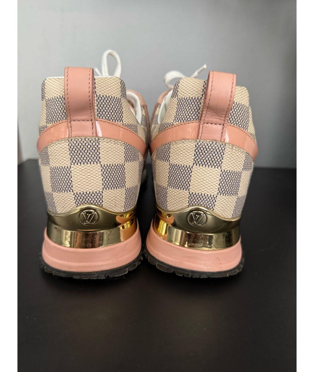 LOUIS VUITTON Розовые кожаные кроссовки, фото 4