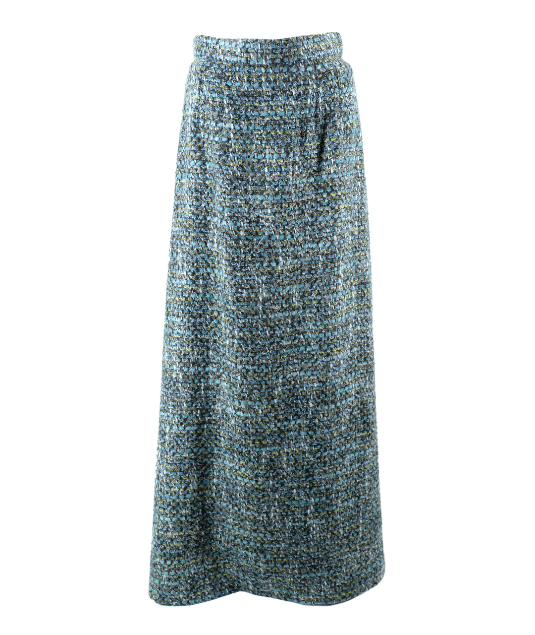 DOLCE&GABBANA Голубая твидовая юбка миди, фото 1