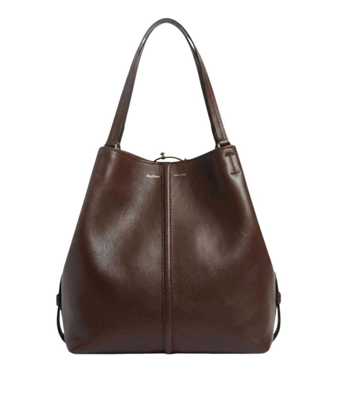 MAX MARA Коричневая кожаная сумка тоут, фото 1