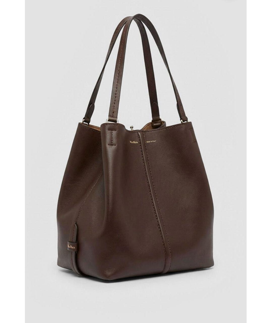 MAX MARA Коричневая кожаная сумка тоут, фото 2