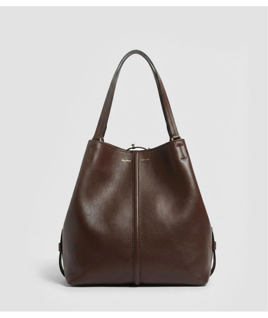 MAX MARA Коричневая кожаная сумка тоут, фото 5