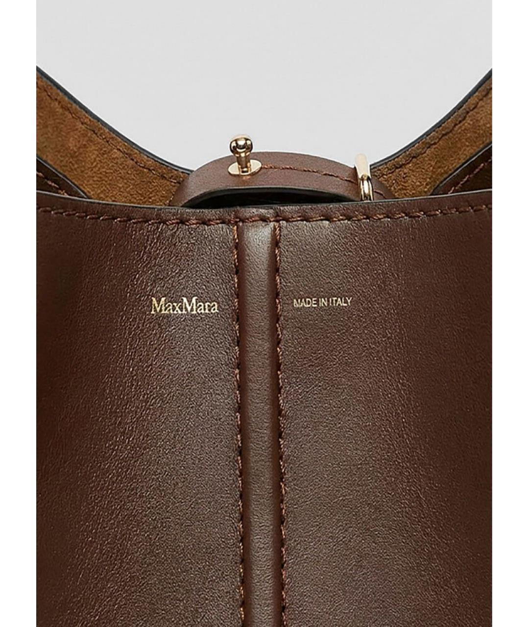 MAX MARA Коричневая кожаная сумка тоут, фото 3