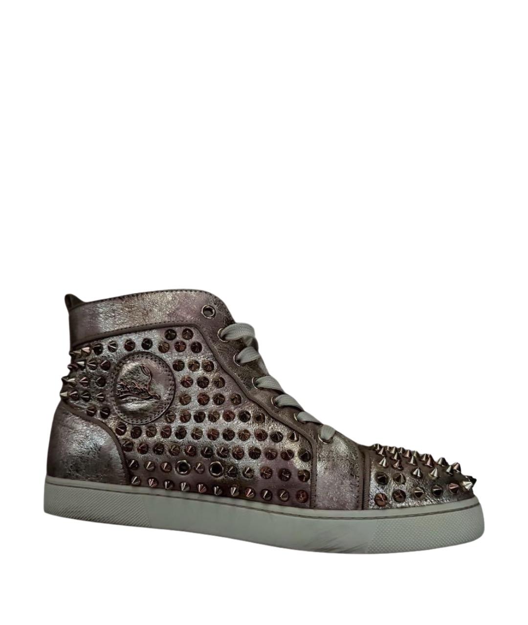 CHRISTIAN LOUBOUTIN Розовые кожаные кеды, фото 1