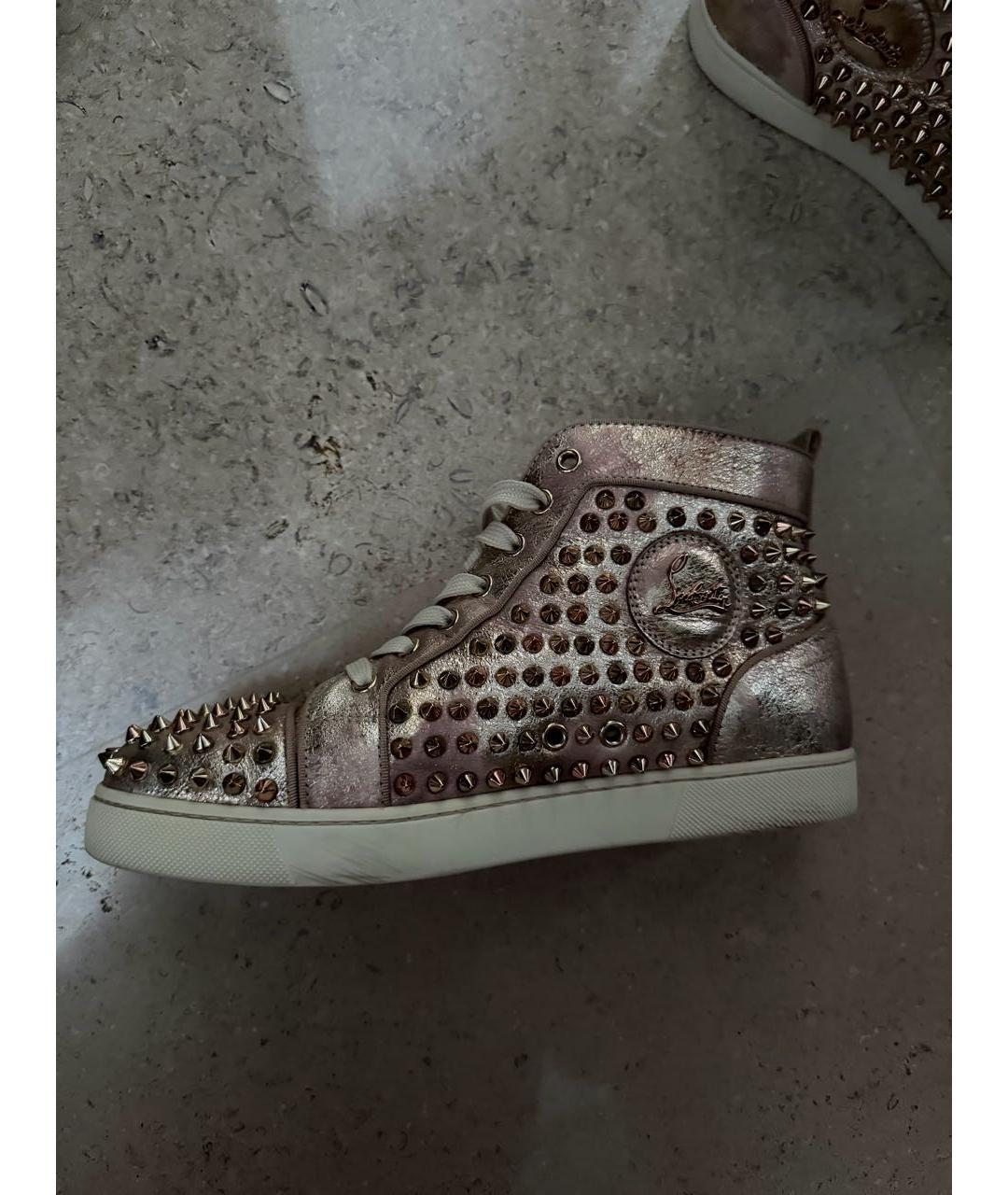 CHRISTIAN LOUBOUTIN Розовые кожаные кеды, фото 6