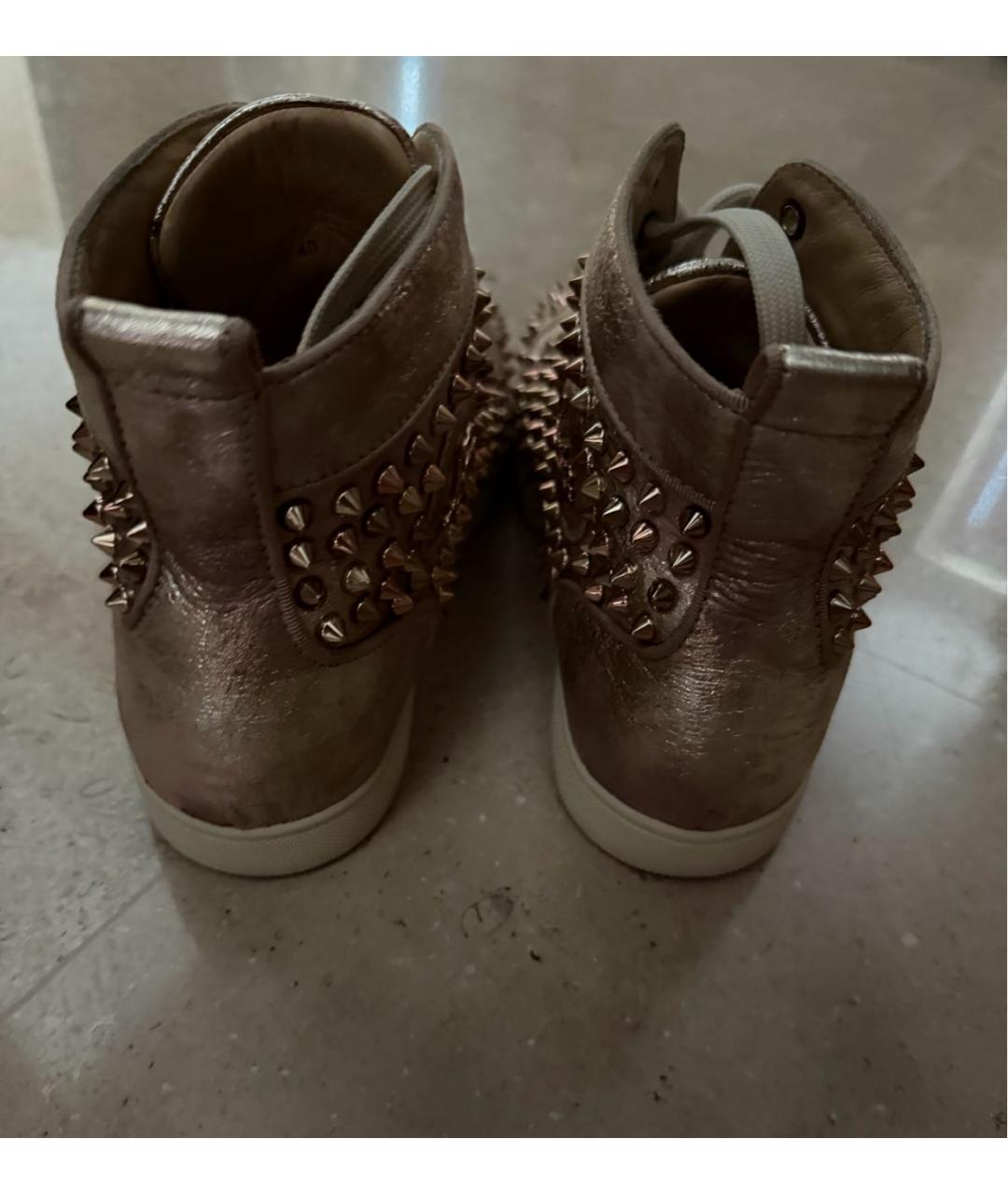 CHRISTIAN LOUBOUTIN Розовые кожаные кеды, фото 4