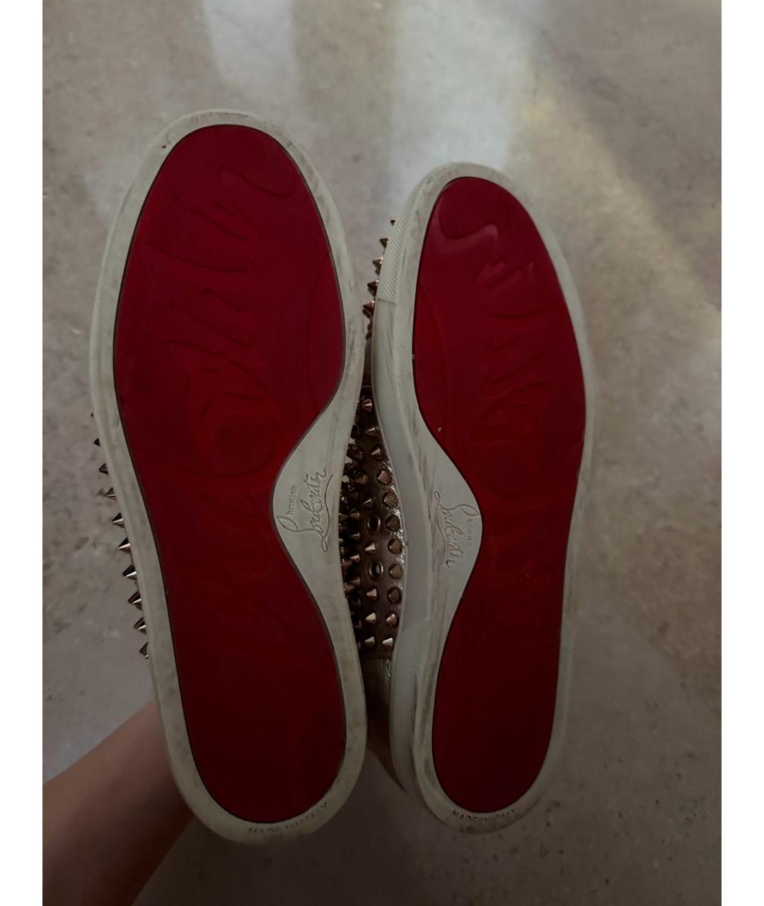 CHRISTIAN LOUBOUTIN Розовые кожаные кеды, фото 5