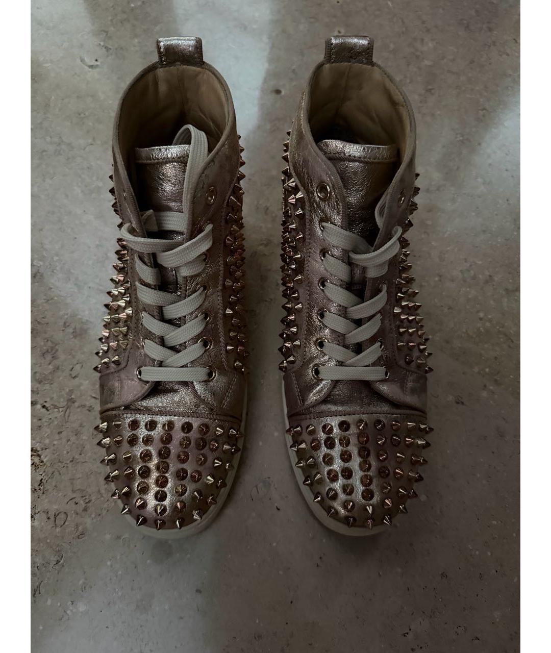 CHRISTIAN LOUBOUTIN Розовые кожаные кеды, фото 3