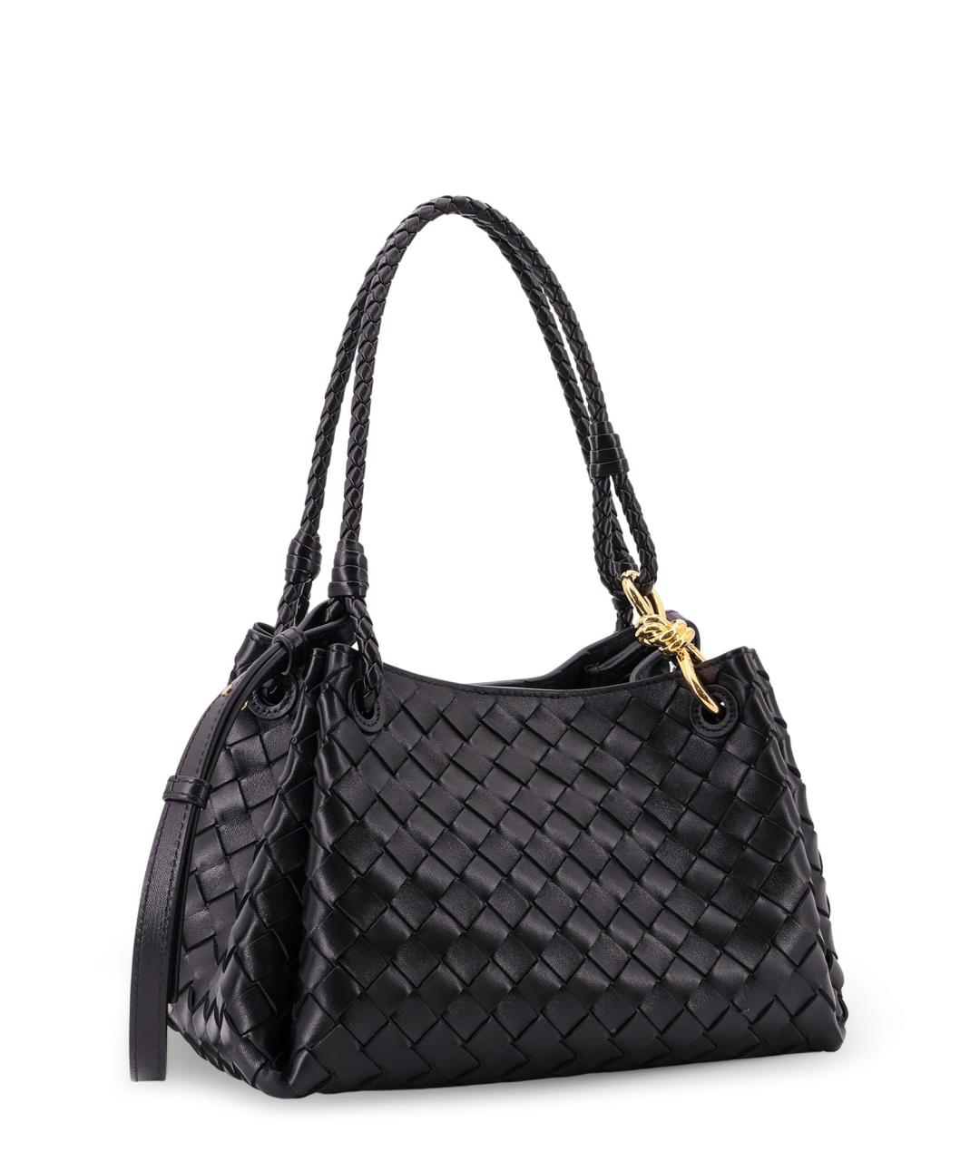 BOTTEGA VENETA Черная кожаная сумка тоут, фото 3