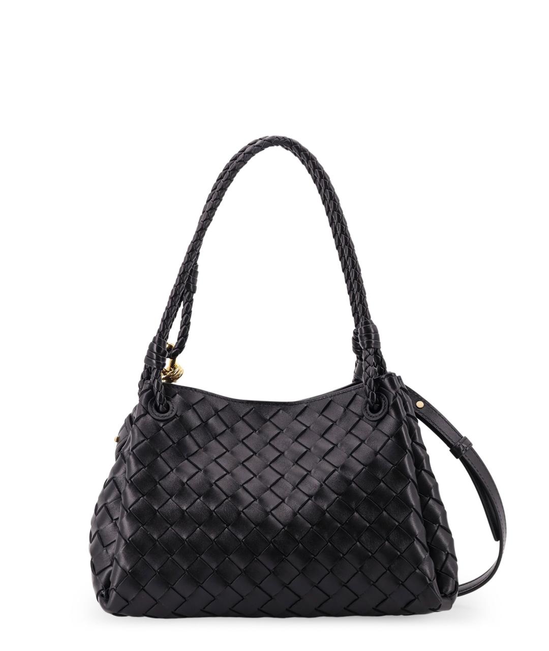 BOTTEGA VENETA Черная кожаная сумка тоут, фото 2