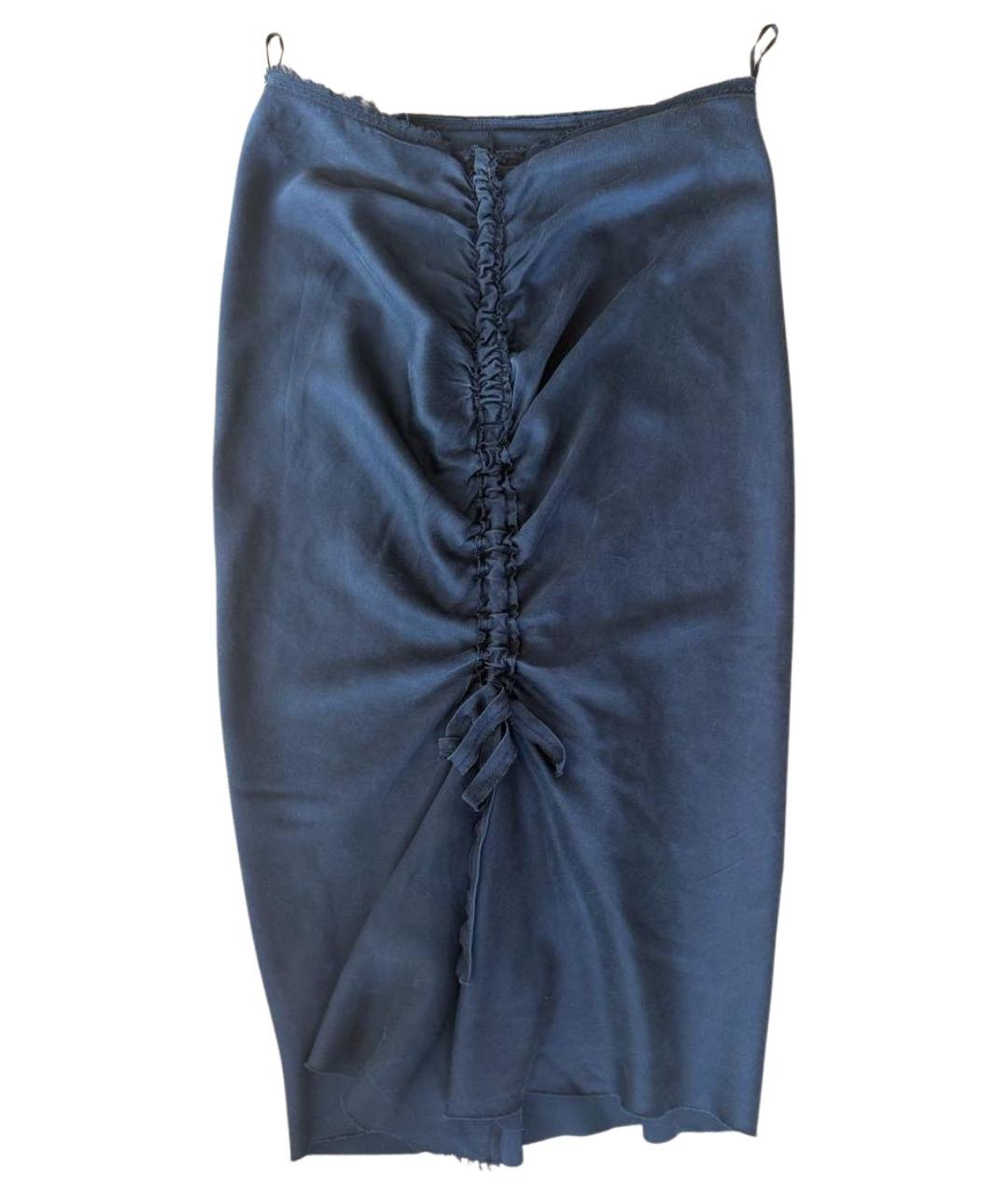 LANVIN Черная шелковая юбка миди, фото 1