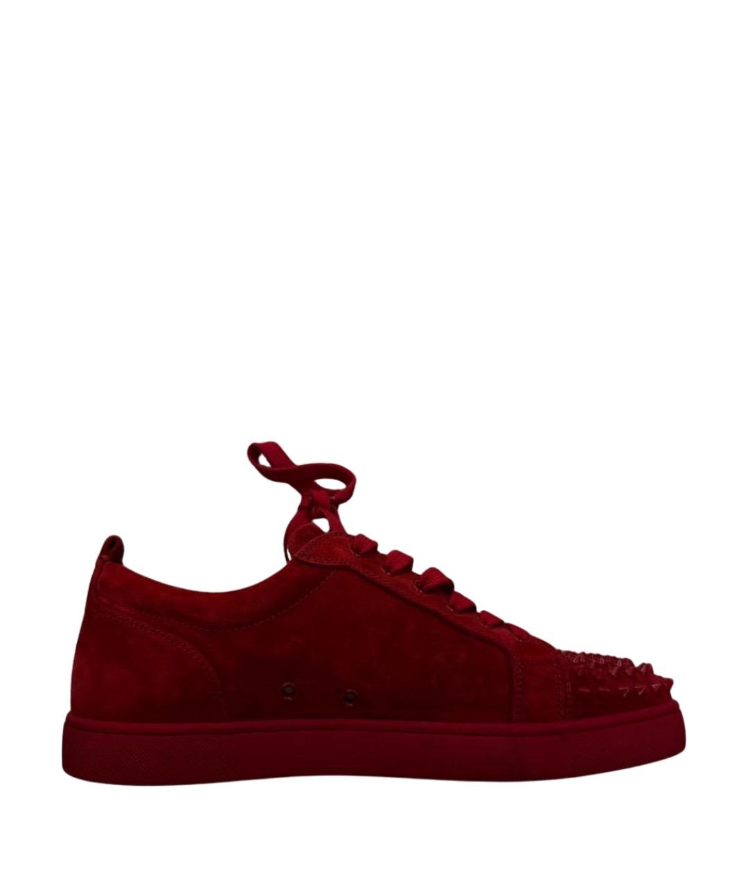 CHRISTIAN LOUBOUTIN Красные замшевые низкие кроссовки / кеды, фото 1