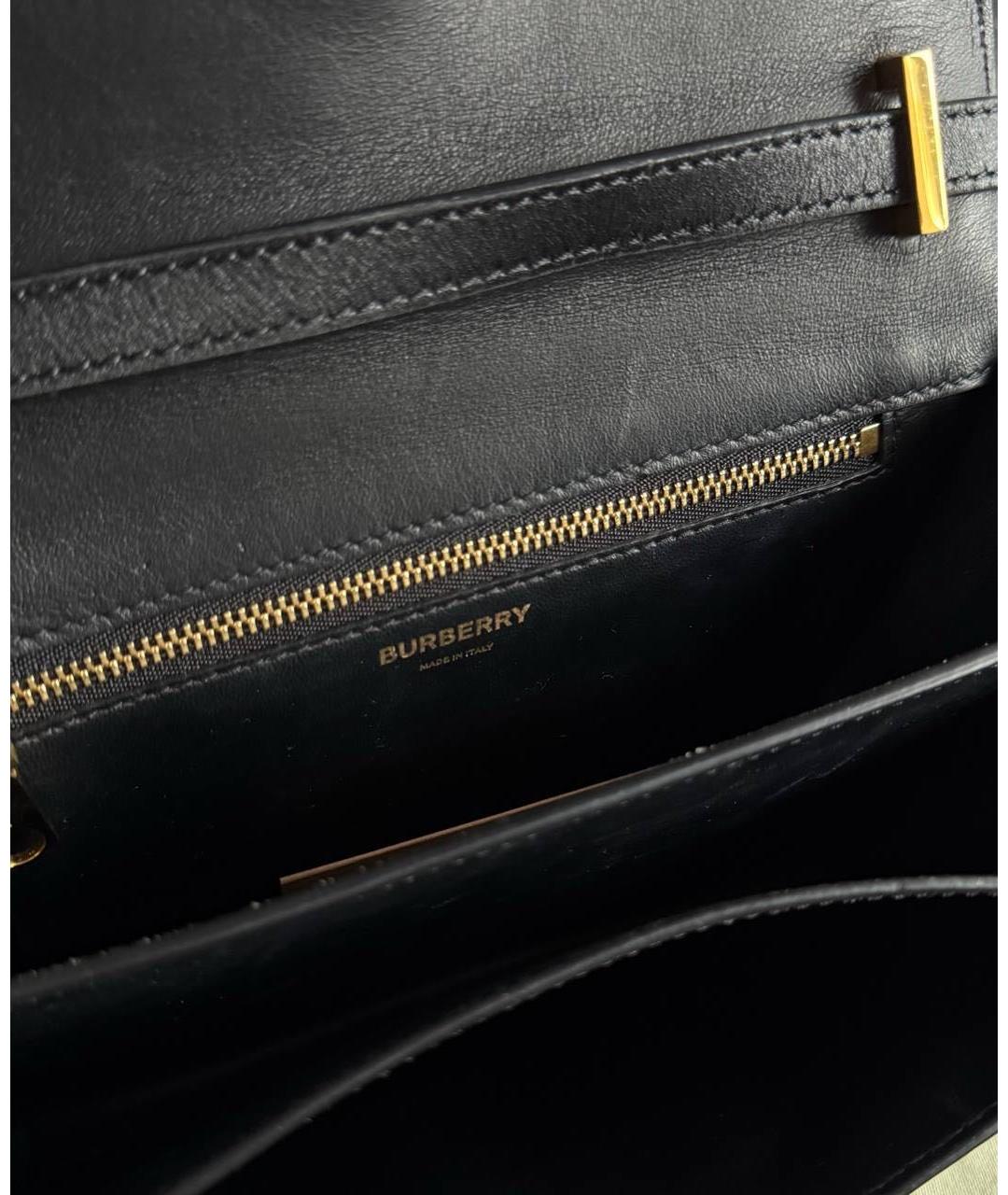 BURBERRY Черная кожаная сумка через плечо, фото 4