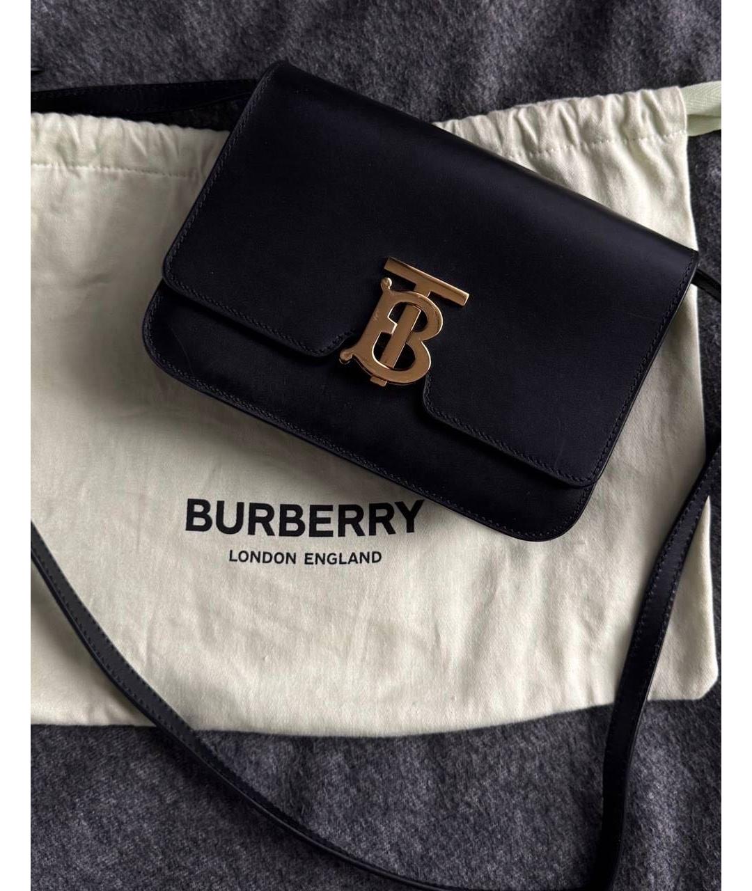 BURBERRY Черная кожаная сумка через плечо, фото 2