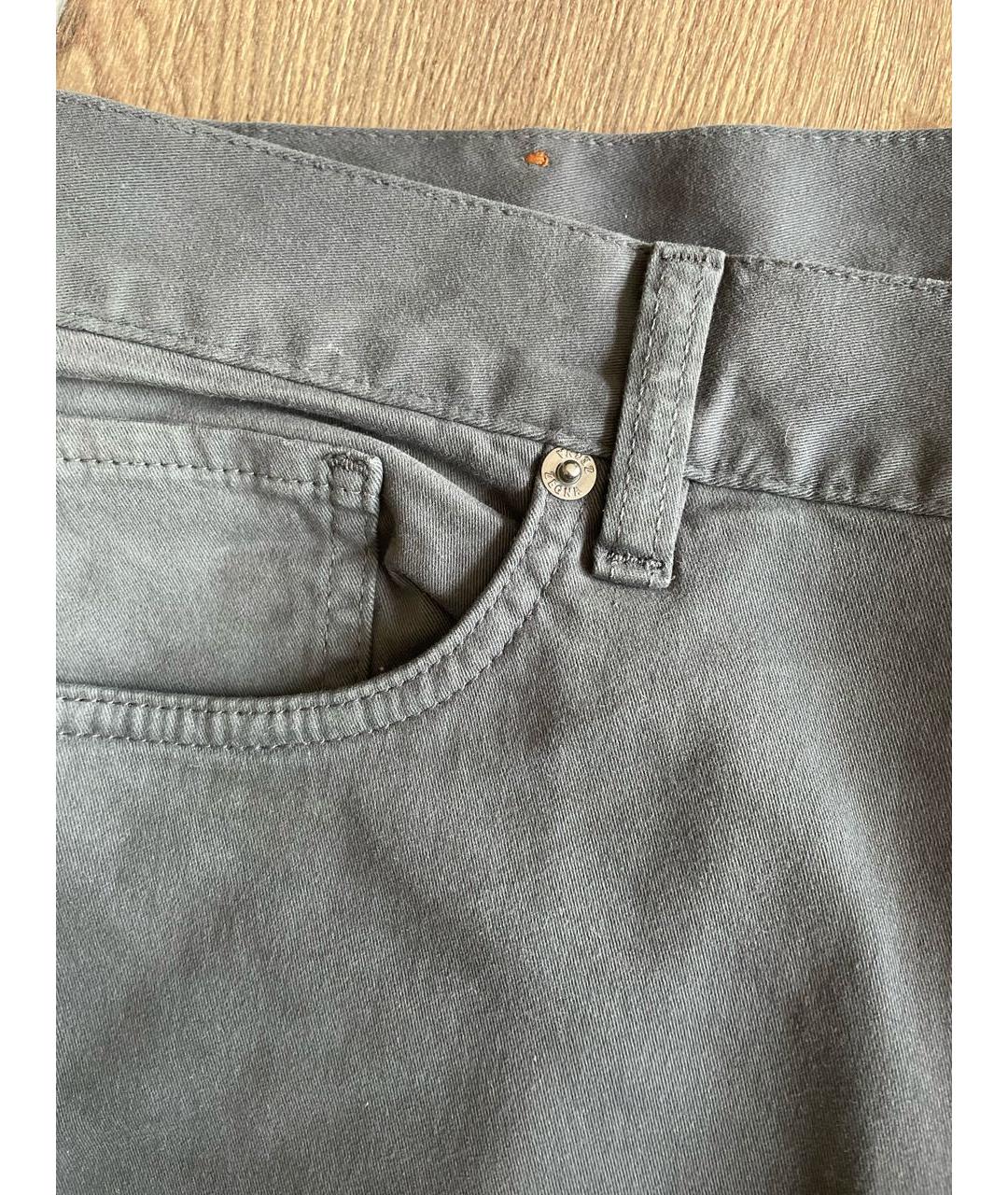 ZEGNA Антрацитовые хлопковые прямые джинсы, фото 4