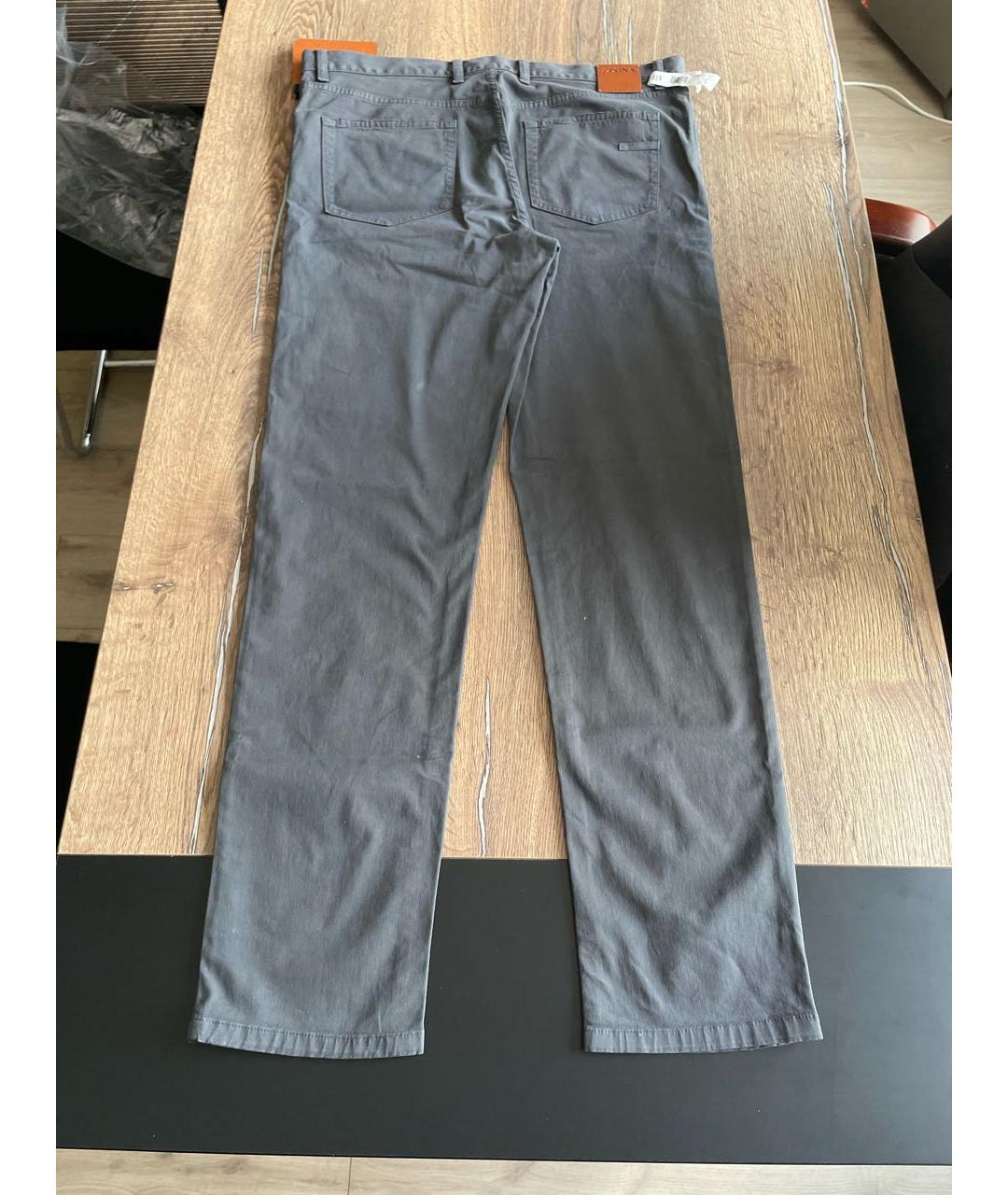 ZEGNA Антрацитовые хлопковые прямые джинсы, фото 2