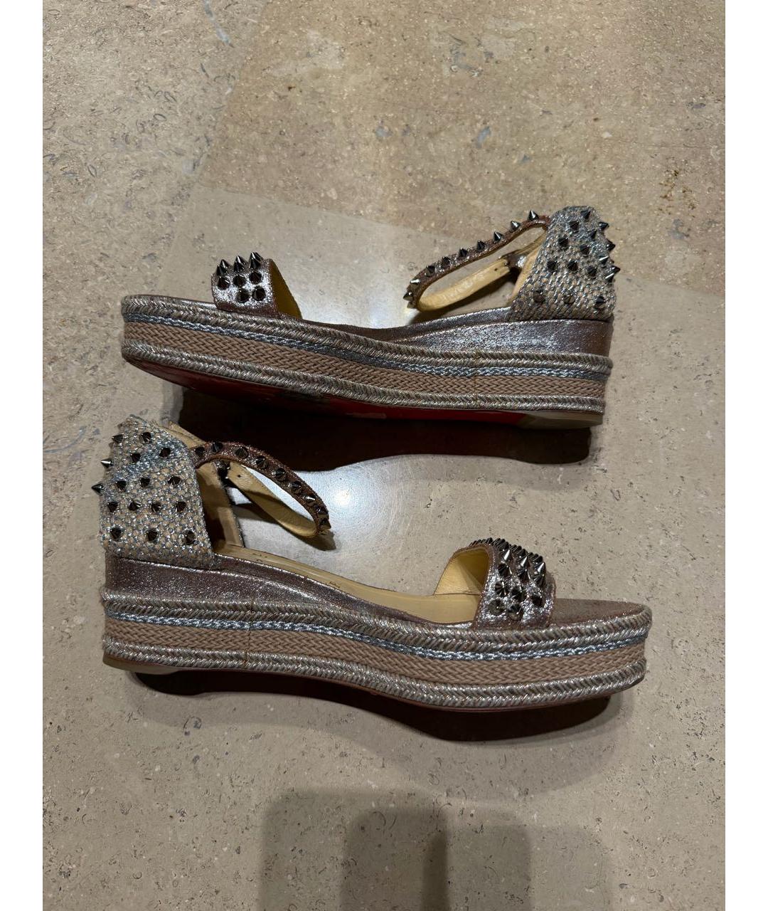 CHRISTIAN LOUBOUTIN Бежевые босоножки, фото 7