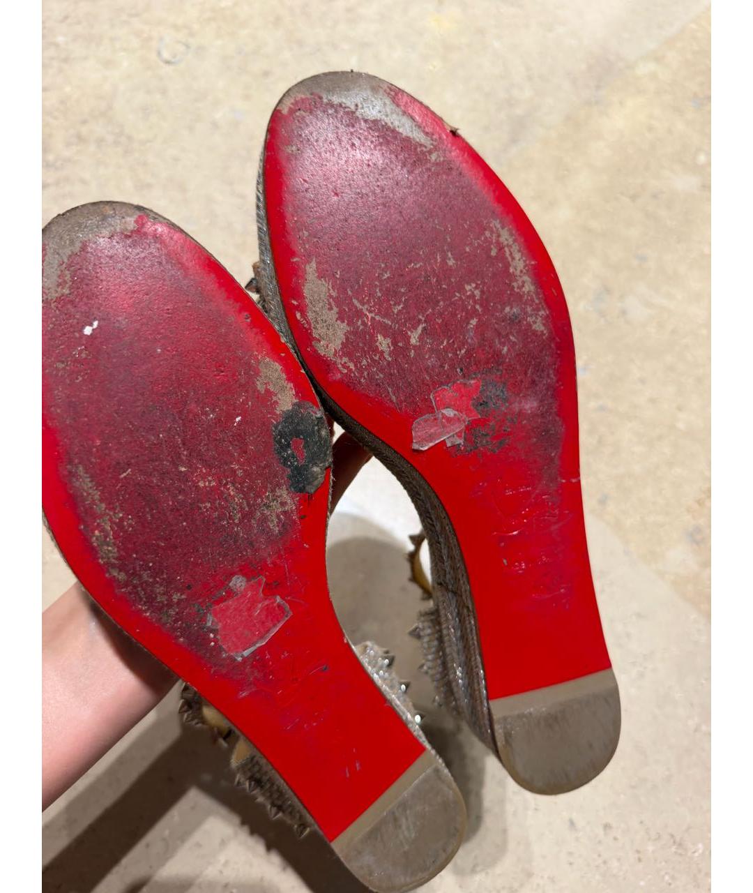 CHRISTIAN LOUBOUTIN Бежевые босоножки, фото 6