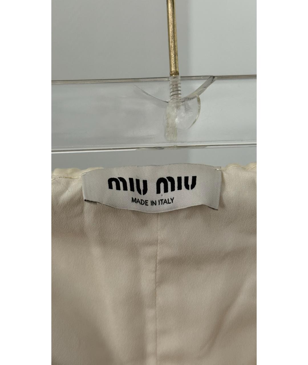MIU MIU Белая юбка мини, фото 8