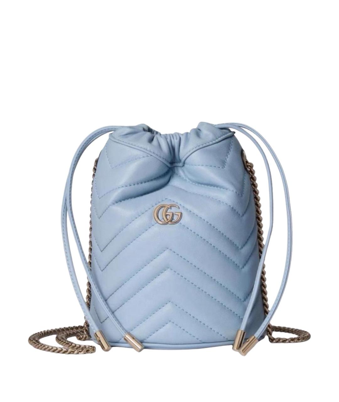 GUCCI Голубая кожаная сумка через плечо, фото 1