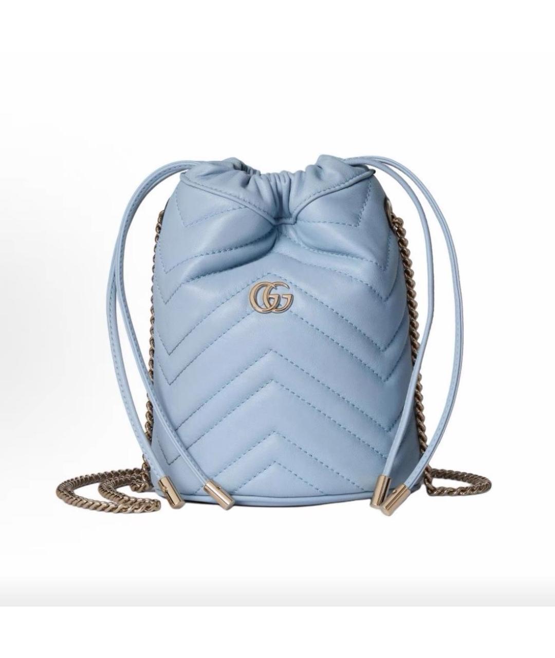 GUCCI Голубая кожаная сумка через плечо, фото 5