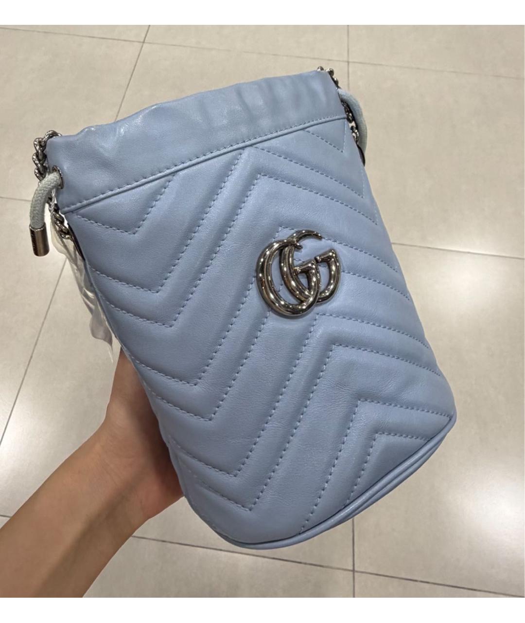 GUCCI Голубая кожаная сумка через плечо, фото 2