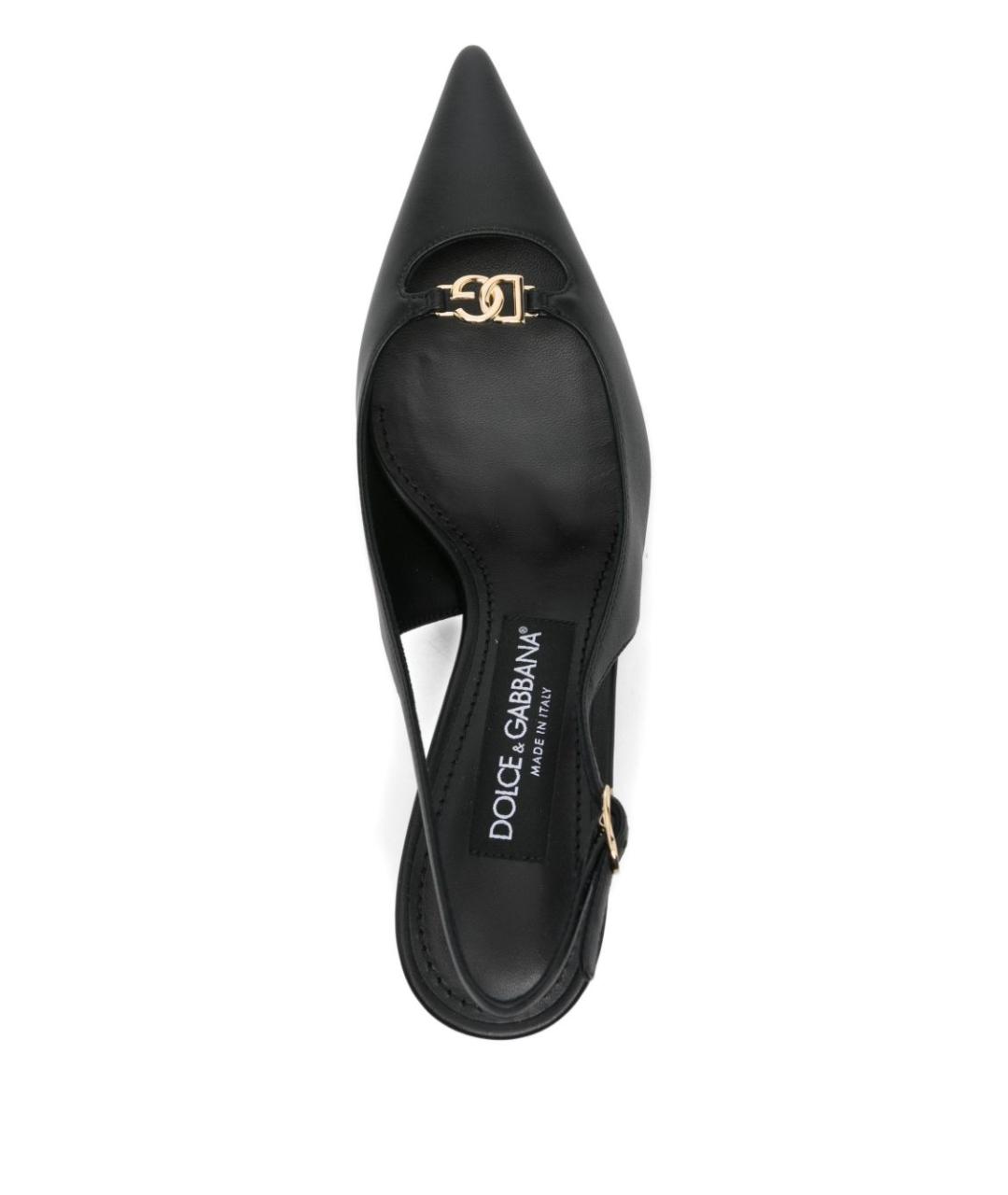 DOLCE&GABBANA Черные кожаные туфли, фото 4