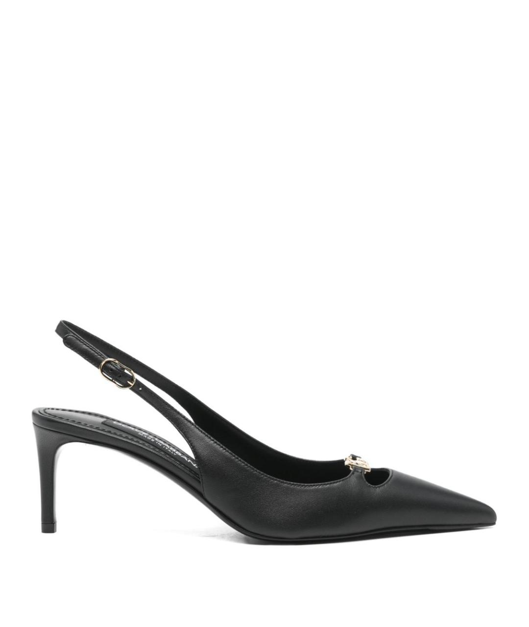 DOLCE&GABBANA Черные кожаные туфли, фото 1