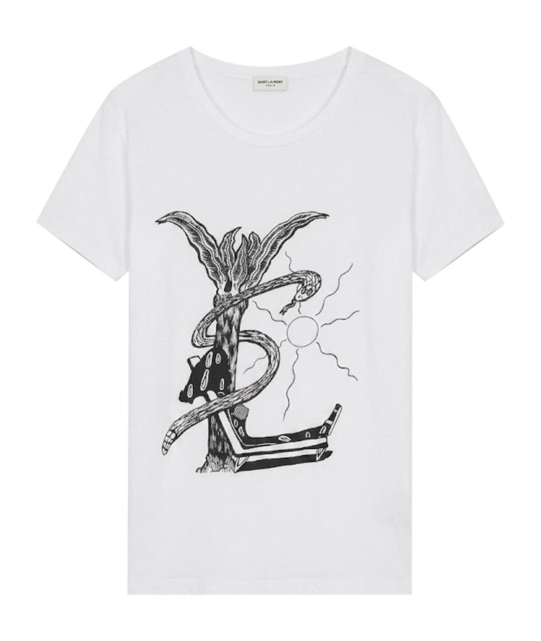 SAINT LAURENT Белая футболка, фото 1