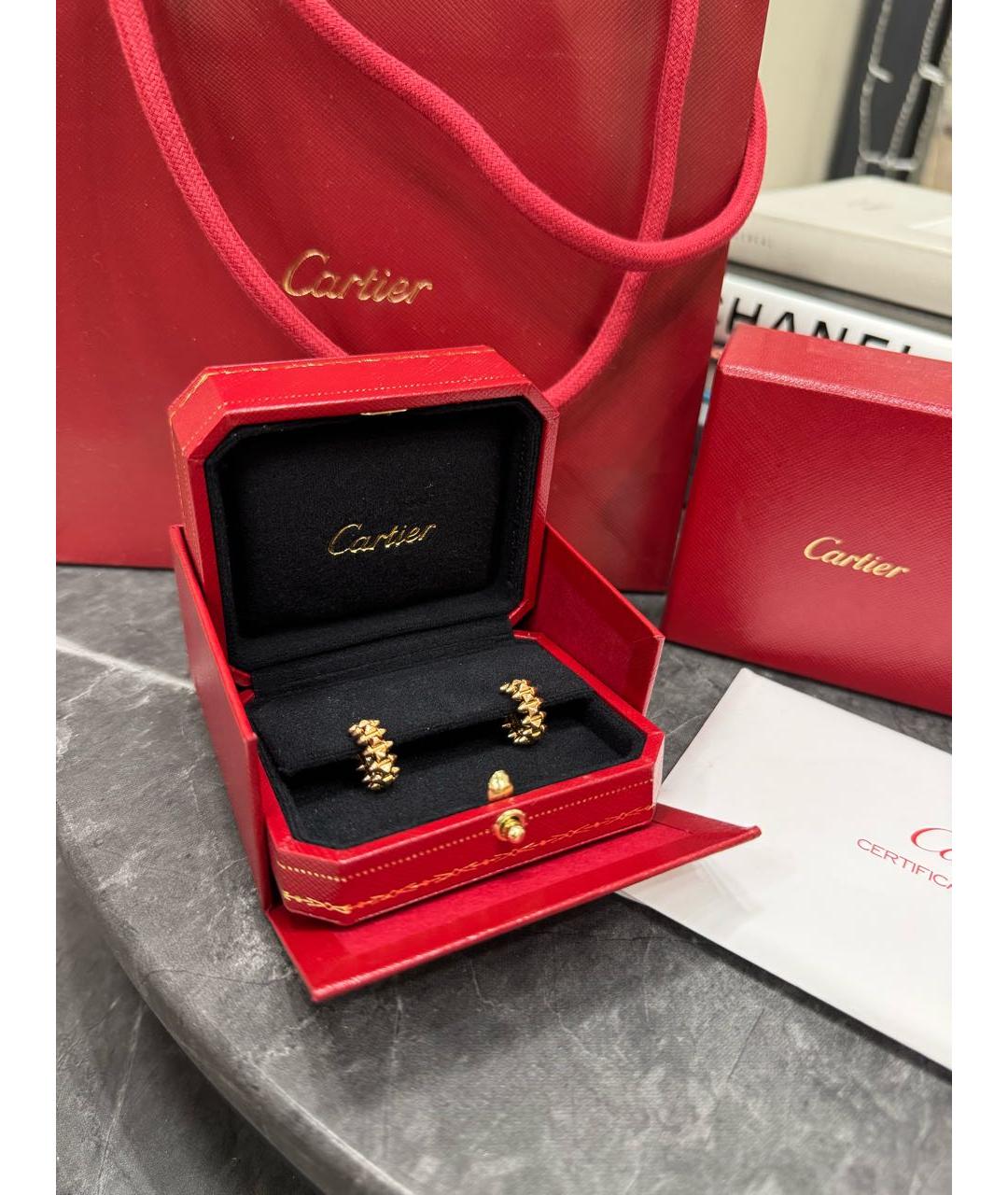 CARTIER Розовые серьги из розового золота, фото 3