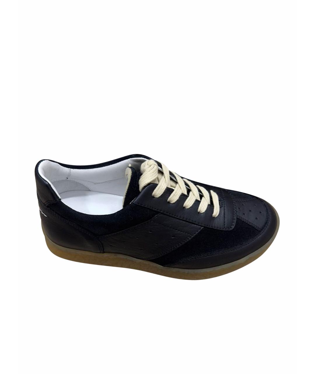 MM6 MAISON MARGIELA Черные кожаные кеды, фото 1