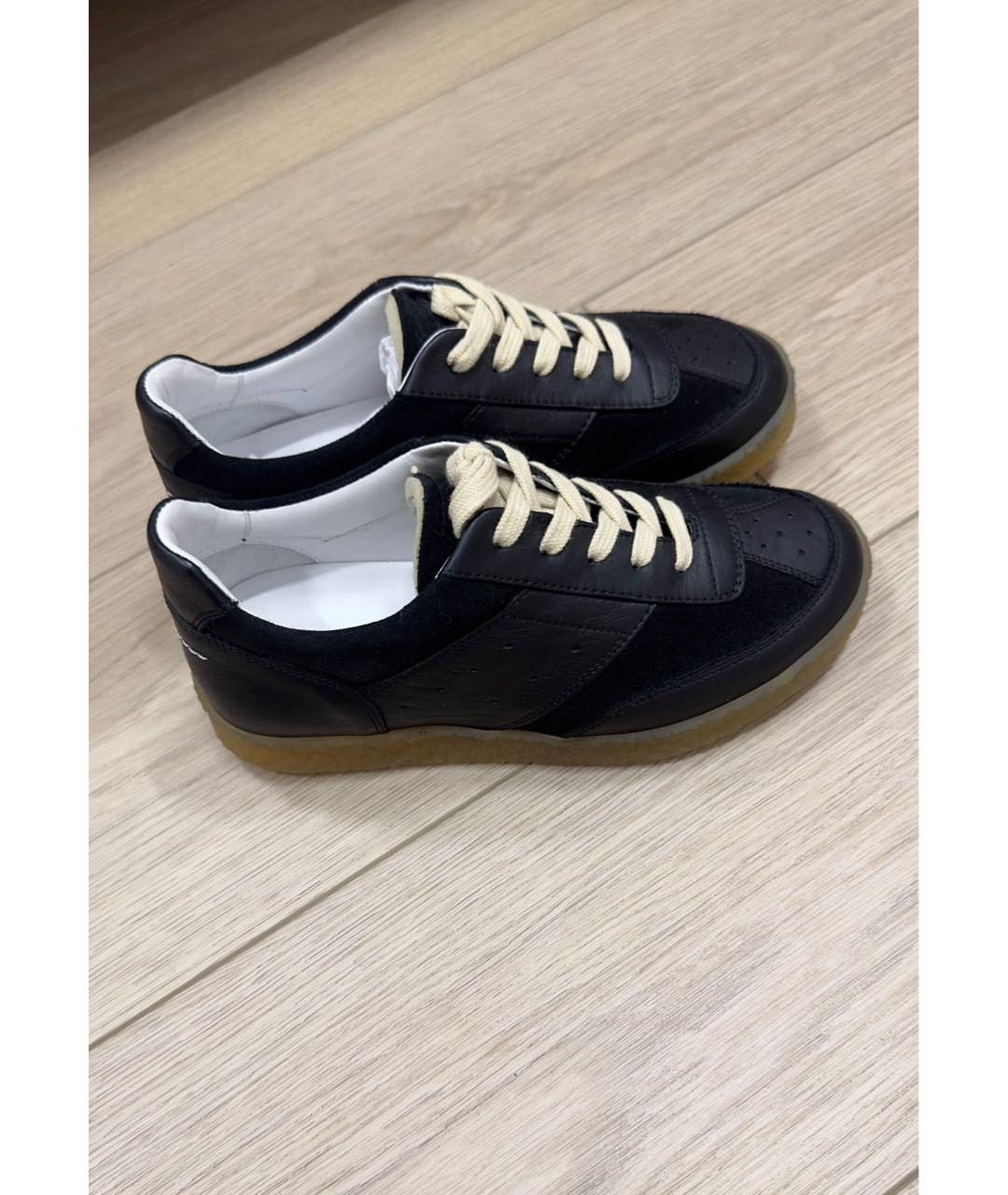 MM6 MAISON MARGIELA Черные кожаные кеды, фото 7