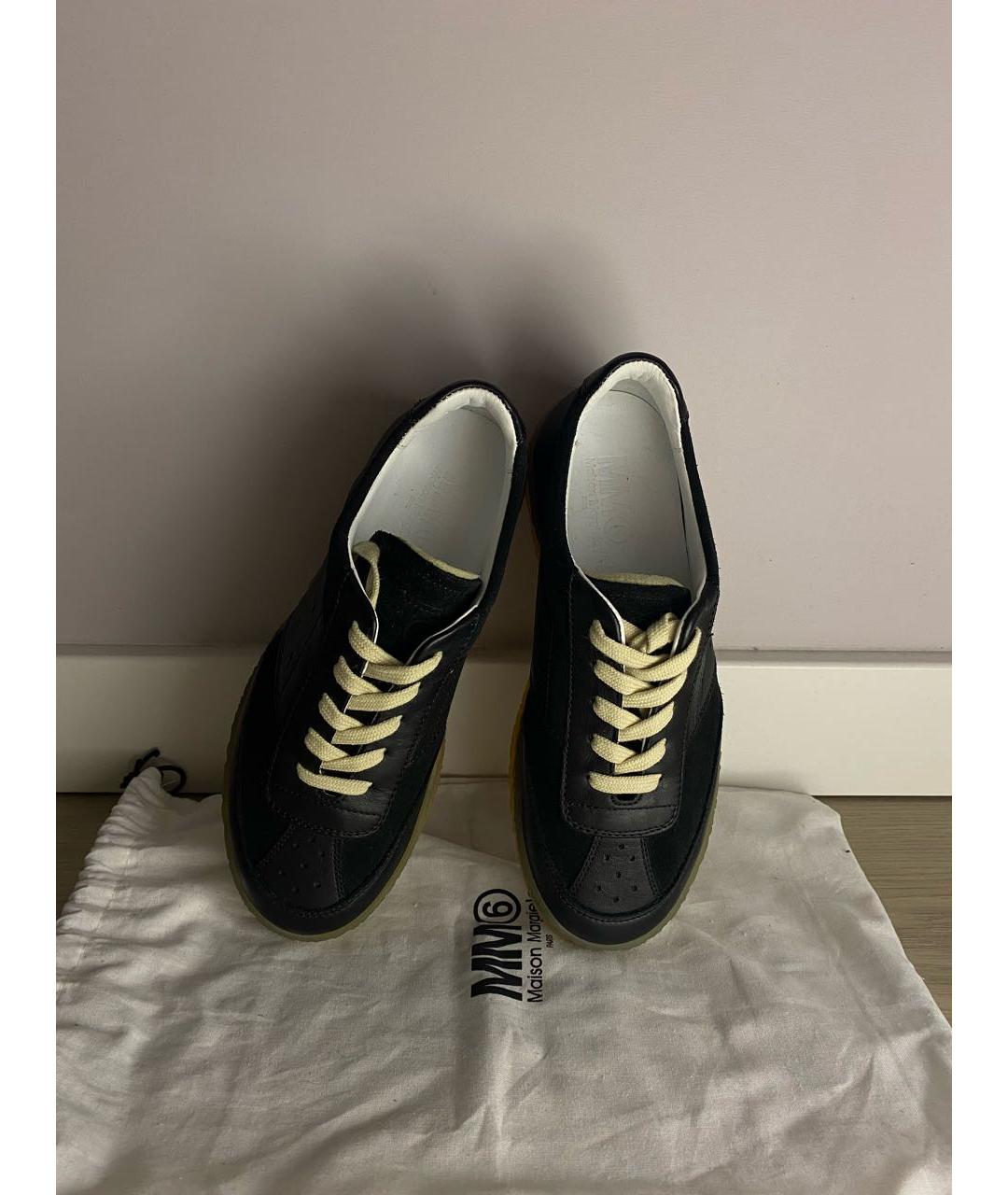 MM6 MAISON MARGIELA Черные кожаные кеды, фото 3