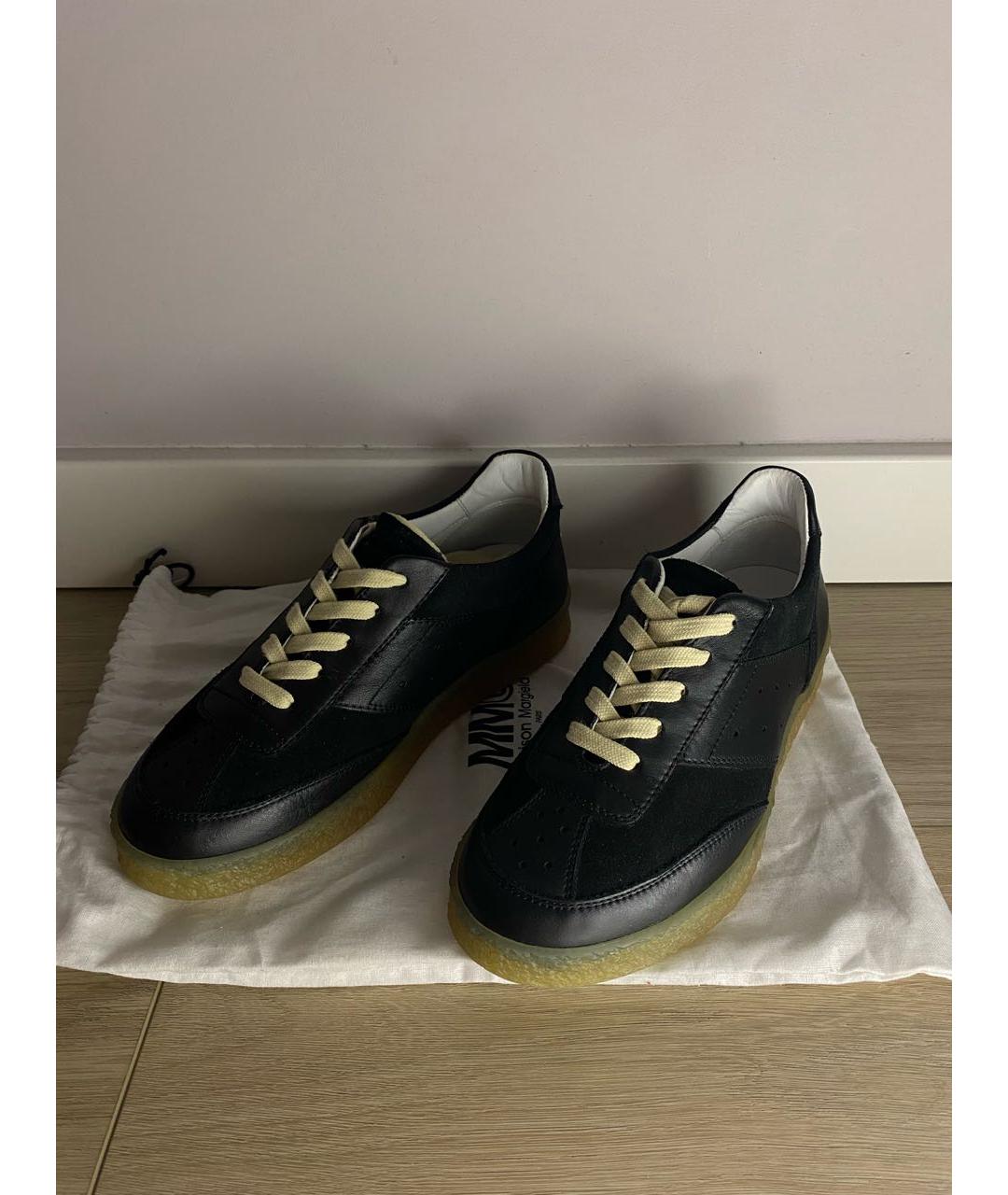 MM6 MAISON MARGIELA Черные кожаные кеды, фото 2