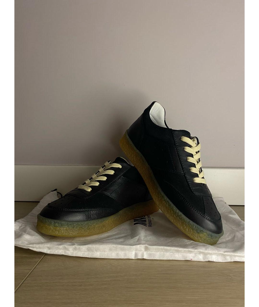 MM6 MAISON MARGIELA Черные кожаные кеды, фото 5