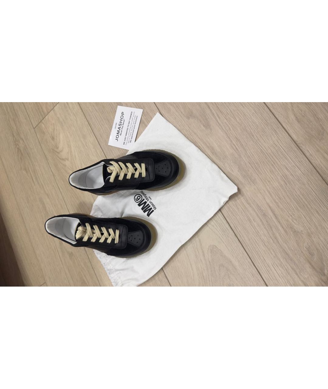 MM6 MAISON MARGIELA Черные кожаные кеды, фото 6